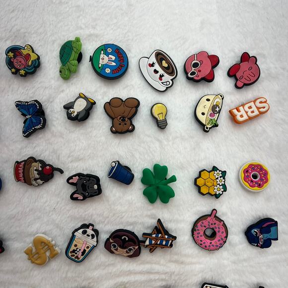 59 Jibbitz by Crocs Multi Themes, Coffee, Boba Tea, Beach, Mario Bros, Sweets - Picture 2 of 5